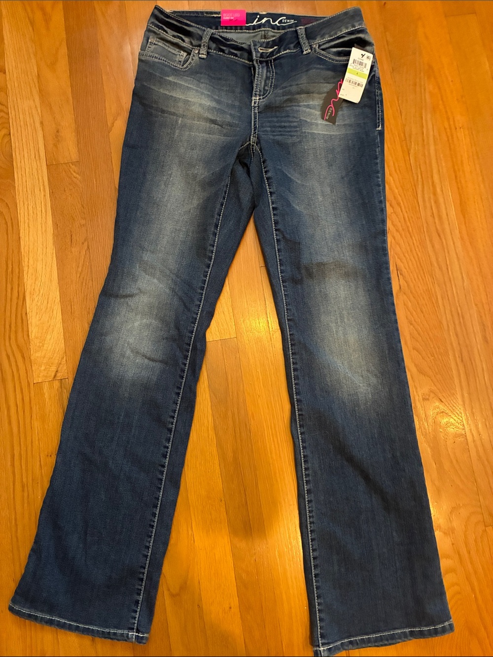 INC International Concepts Women's Bootcut Jeans - Dark Wash Blue